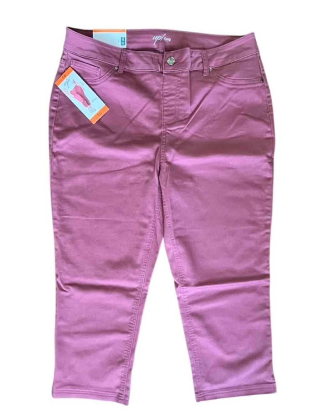 NWT Up! Pull On 5 Pocket Crop Pant Pink / Rose Size 16
